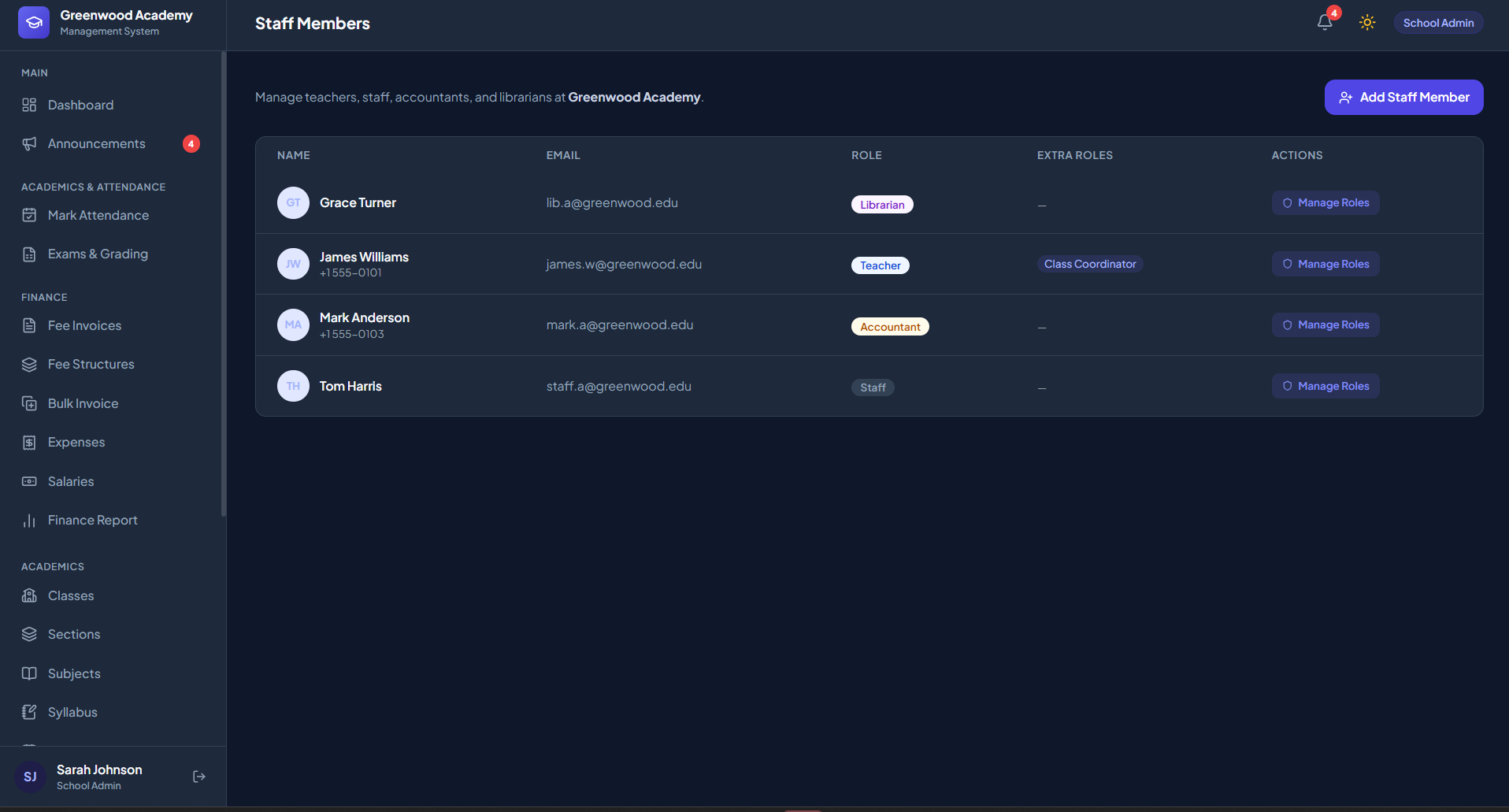 School Admin Dashboard